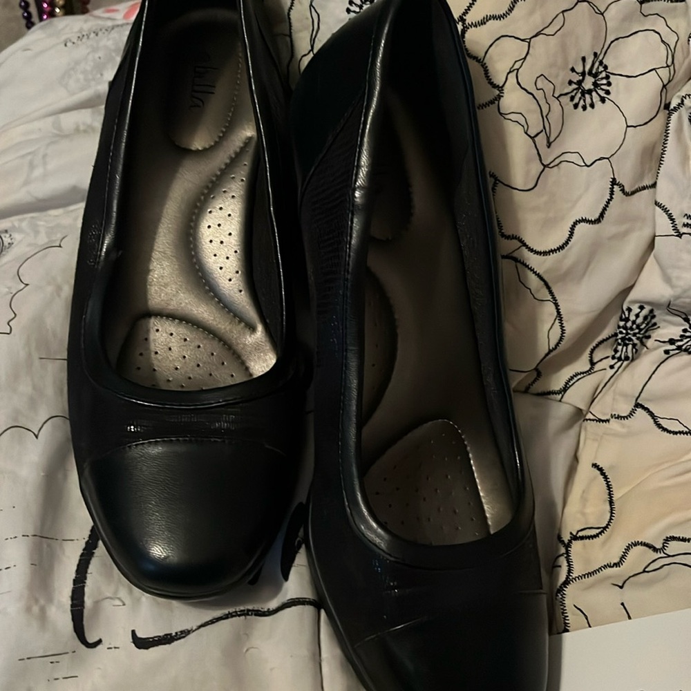 Cute black womens black wedges shoes
